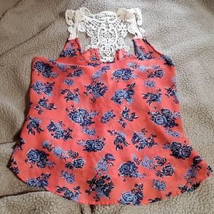 Sheer Floral Racetrack Top